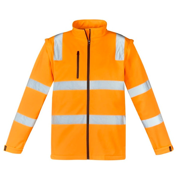Syzmik ZJ780 Unisex HiVis Vic Rail 2-in-1 Softshell Jacket - Orange - Front View