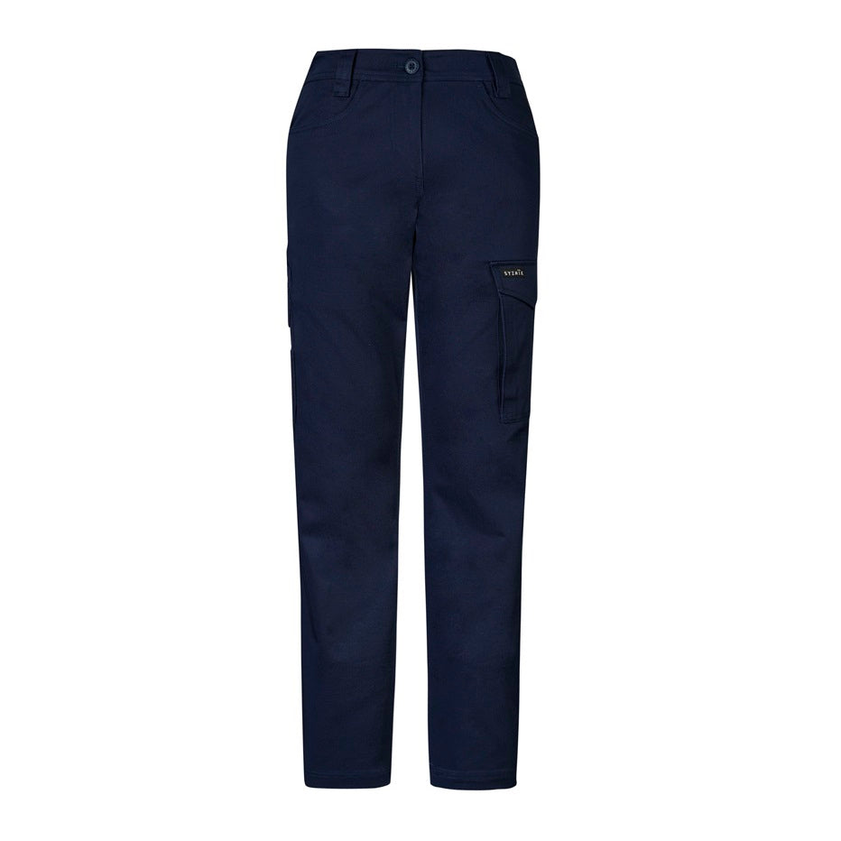 Syzmik ZP730 Womens Essential Basic Stretch Cargo Pants - Navy - Front View