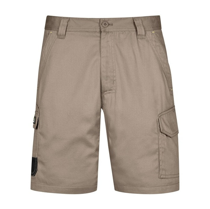 Syzmik ZS146 Mens Summer Cargo Short - Khaki - Front View
