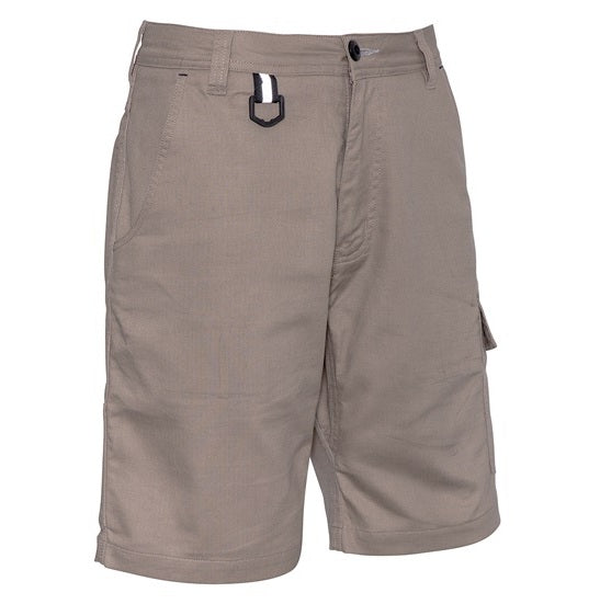 Syzmik ZS505 Mens Rugged Cooling Vented Shorts - Khaki - Front View