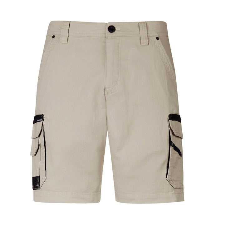 Syzmik ZS822 Mens Streetworkx Heritage Shorts - Stone - Front View