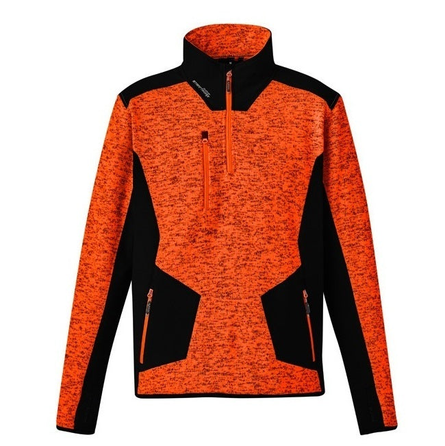 Syzmik ZT380 Unisex Streetworx Reinforced 1/4 Zip Pullover - Fluoro Orange - Front View