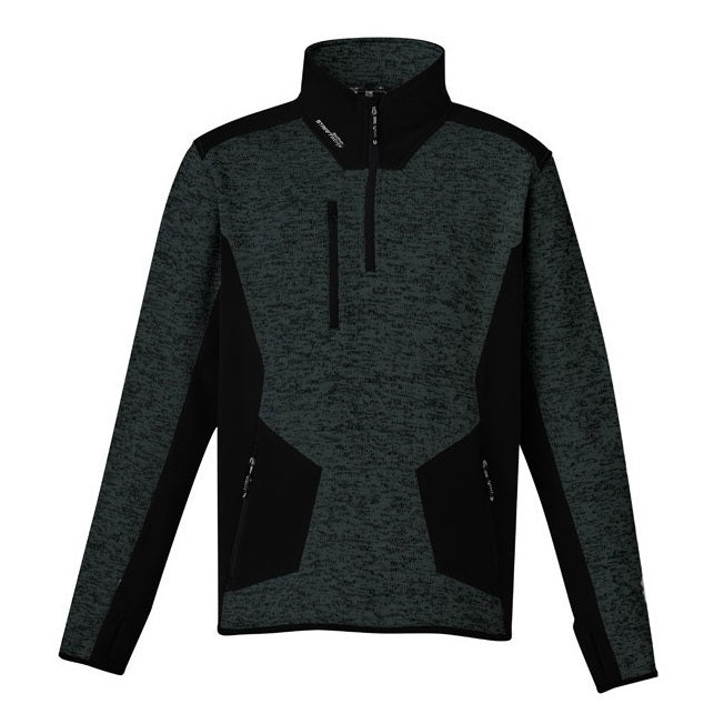 Syzmik ZT380 Unisex Streetworx Reinforced 1/4 Zip Pullover - Gunmetal/Black - Front View