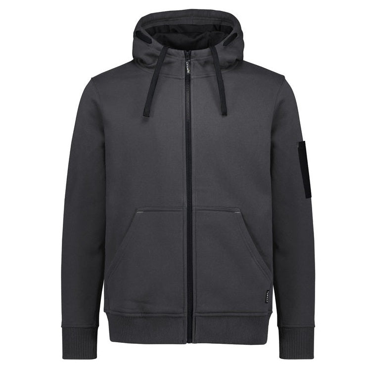 Syzmik ZT468 Unisex Zip Front Multi-Pocket Hoodie - Charcoal/Black - Front View