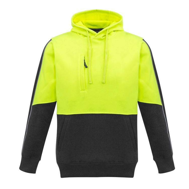 Syzmik ZT484 Unisex HiVis Pullover Hoodie - Yellow/Charcoal - Front View