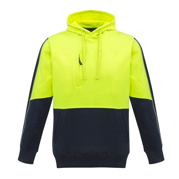 Syzmik ZT484 Unisex HiVis Pullover Hoodie - Yellow/Black - Front View