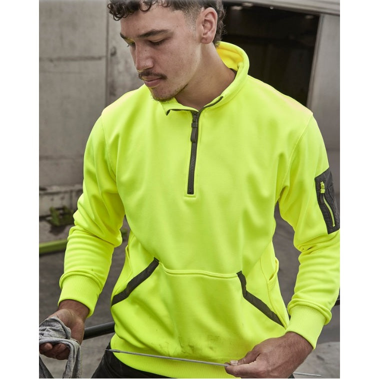 Syzmik ZT665 Unisex Hi Vis Streetworx Water Resistant 1/4 Zip Pullover