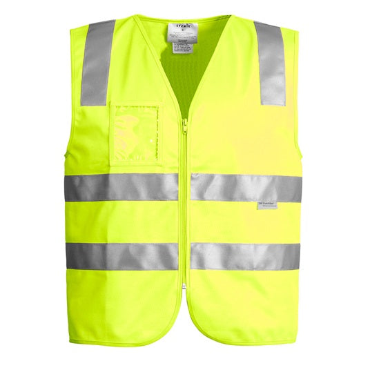 Syzmik ZV998 Unisex HiVis Zip Vest - Yellow - Front View