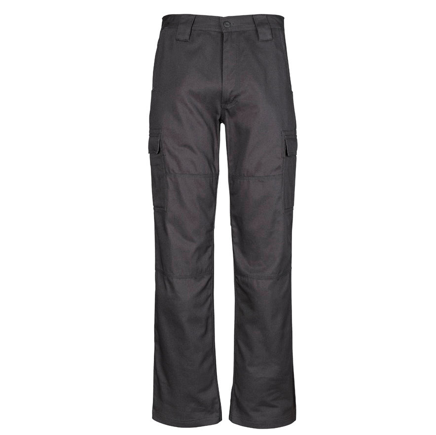 Syzmik ZW001S Mens Midweight Drill Cargo Pant (Stout) - Charcoal - Front View