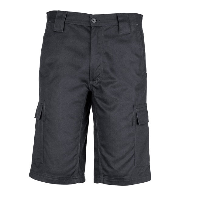 Syzmik ZW012 Mens Drill Cargo Shorts - Charcoal - Front View