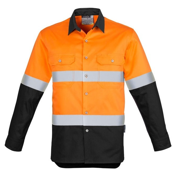 Syzmik ZW123 Mens HiVis Spliced Industrial Shirt Hooped Tape