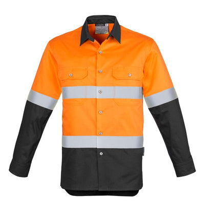 Syzmik ZW123 Mens HiVis Spliced Industrial Shirt Hooped Tape