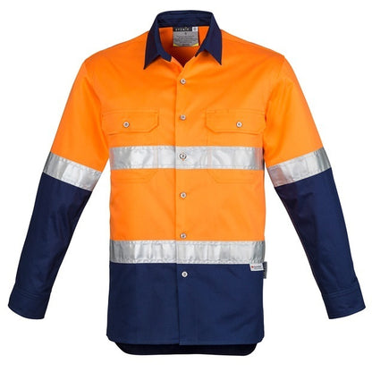Syzmik ZW123 Mens HiVis Spliced Industrial Shirt Hooped Tape