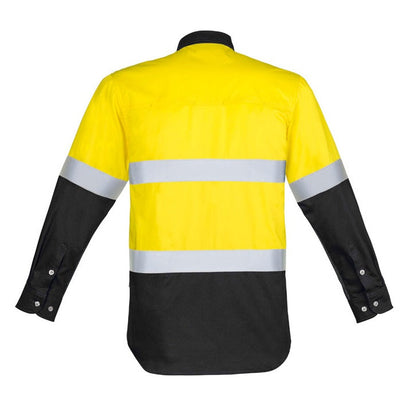 Syzmik ZW123 Mens HiVis Spliced Industrial Shirt Hooped Tape