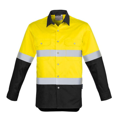 Syzmik ZW123 Mens HiVis Spliced Industrial Shirt Hooped Tape