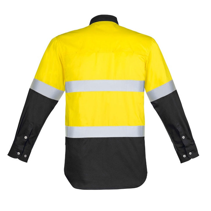 Syzmik ZW123 Mens HiVis Spliced Industrial Shirt Hooped Tape