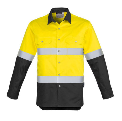 Syzmik ZW123 Mens HiVis Spliced Industrial Shirt Hooped Tape