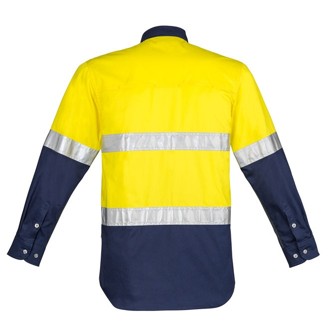 Syzmik ZW123 Mens HiVis Spliced Industrial Shirt Hooped Tape
