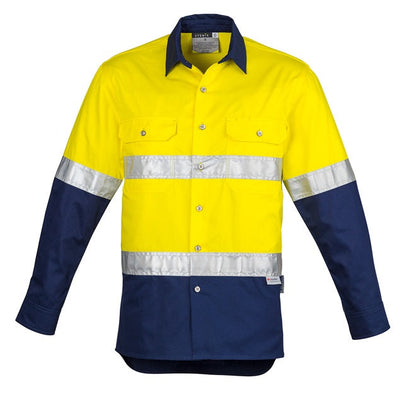 Syzmik ZW123 Mens HiVis Spliced Industrial Shirt Hooped Tape