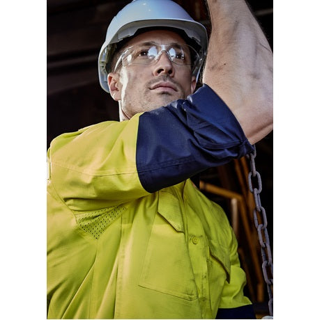 Syzmik ZW128 Mens Rugged Cooling HiVis Spliced L/S Shirt