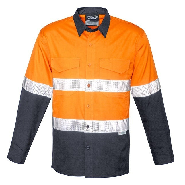 Syzmik ZW129 Mens Rugged Cooling Taped HiVis Spliced L/S Shirt
