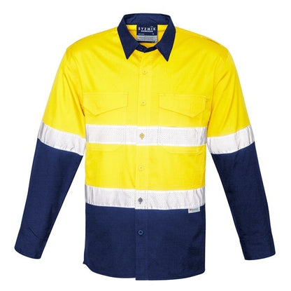 Syzmik ZW129 Mens Rugged Cooling Taped HiVis Spliced L/S Shirt