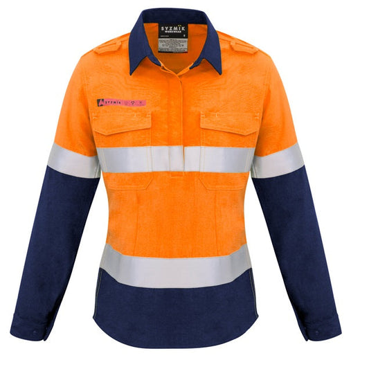 Syzmik ZW131 Ladies Fire Amour Closed Front Hoop Taped Spliced Shirt