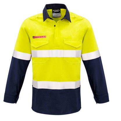 Syzmik ZW133 Mens Fire Amour Closed Front HiVis Taped Spliced Shirt