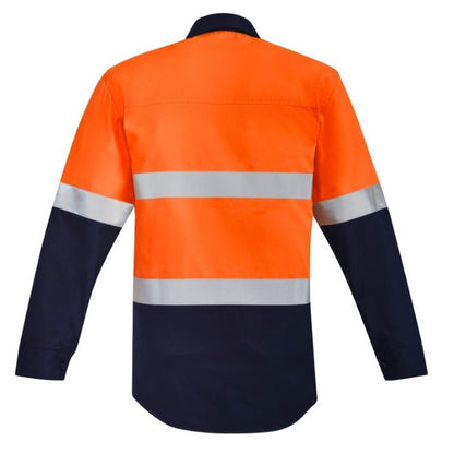 Syzmik ZW140 Mens Orange Flame HRC 2 Hoop Taped Open Front Spliced Shirt