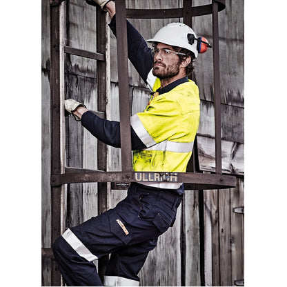 Syzmik ZW143 Mens Orange Flame Hoop Taped Closed Front Shirt