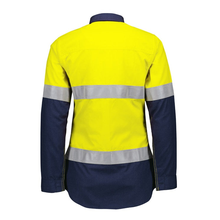 Syzmik ZW170 Womens Orange Flame Lightweight Ripstop Taped Shirt