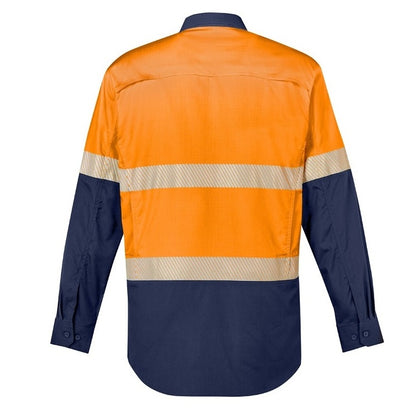 Syzmik ZW229 Mens Rugged Cooling HiVis Segmented Tape L/S Shirt