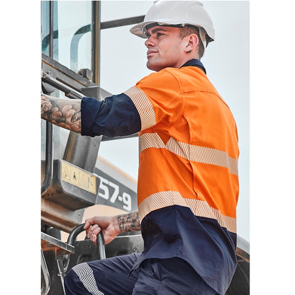 Syzmik ZW229 Mens Rugged Cooling HiVis Segmented Tape L/S Shirt