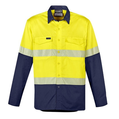 Syzmik ZW229 Mens Rugged Cooling HiVis Segmented Tape L/S Shirt