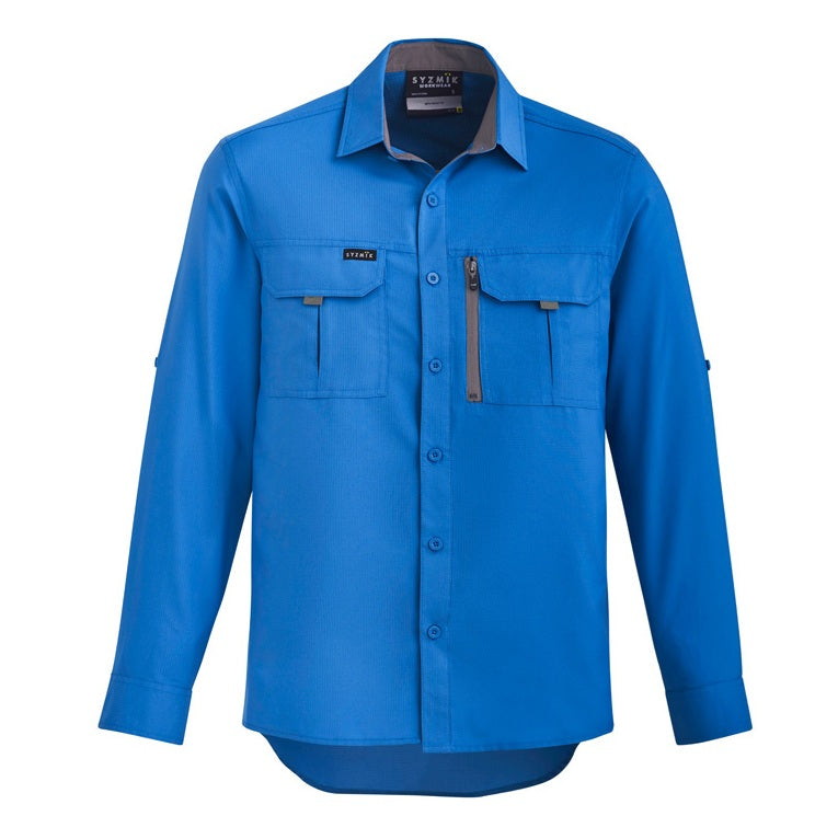 Syzmik ZW460 Mens Outdoor Long Sleeve Shirt - Cobalt - Front View