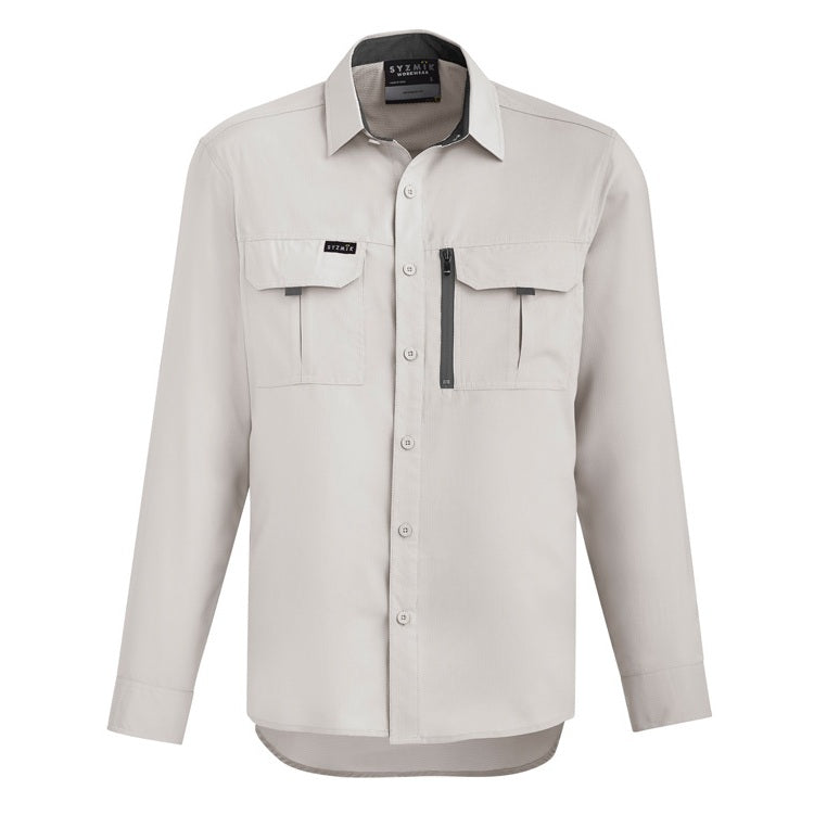 Syzmik ZW460 Mens Outdoor Long Sleeve Shirt - Natural - Front View