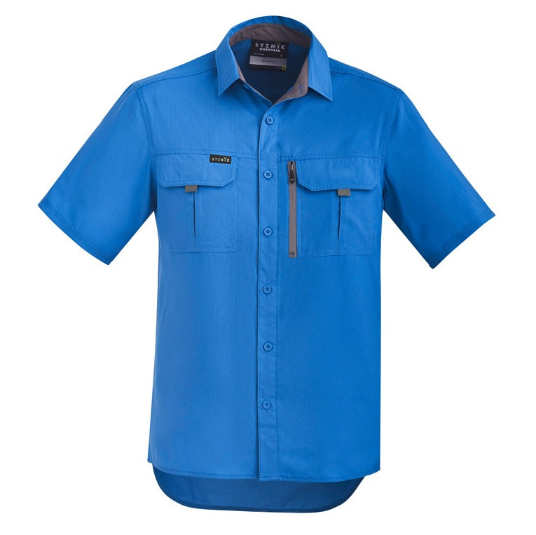 Syzmik ZW465 Mens Outdoor Short Sleeve Shirt - Cobalt - Front View