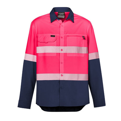 Syzmik ZW470 Mens HiVis Outdoor Segmented Tape L/S Shirt