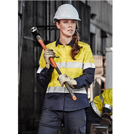 Syzmik ZW720 Ladies Rugged Cooling Taped HiVis Spliced L/S Shirt