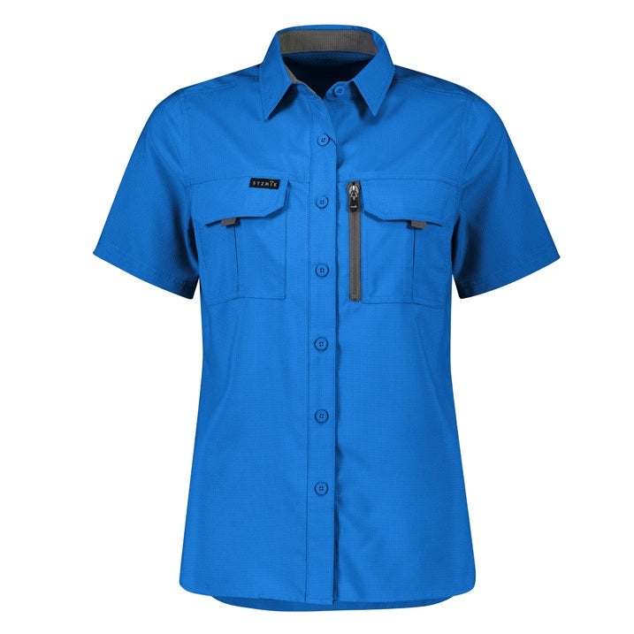 Syzmik ZW765 Womens Outdoor Short Sleeve Shirt - Cobalt - Front View