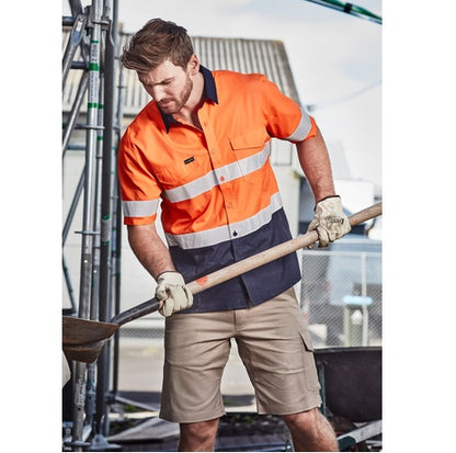 Syzmik ZW835 Mens Rugged Cooling Taped HiVis Spliced S/S Shirt