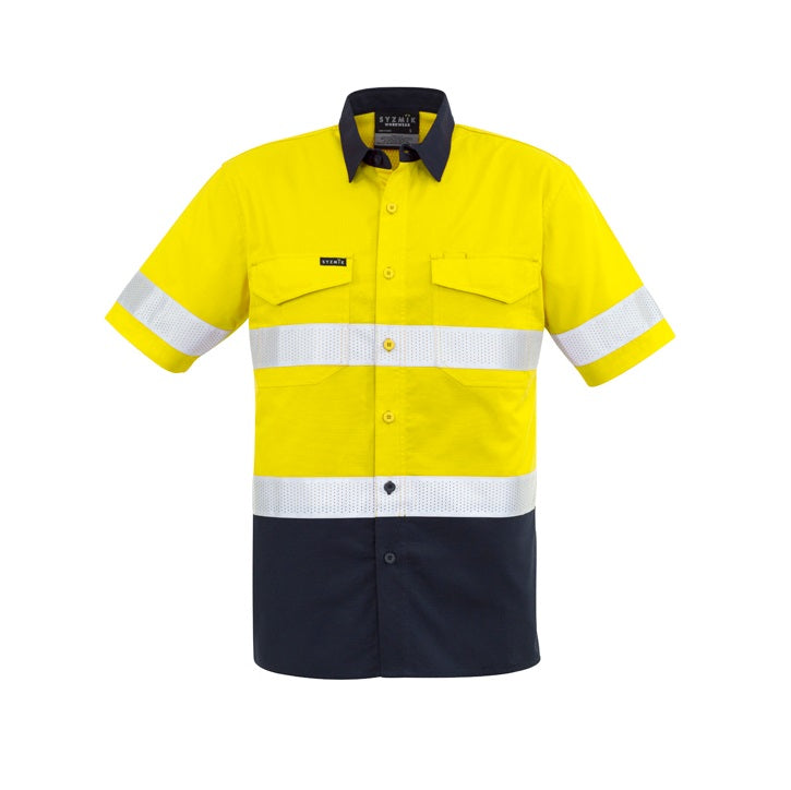 Syzmik ZW835 Mens Rugged Cooling Taped HiVis Spliced S/S Shirt