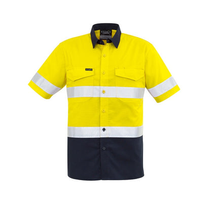 Syzmik ZW835 Mens Rugged Cooling Taped HiVis Spliced S/S Shirt