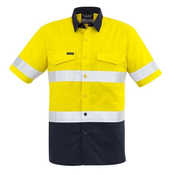Syzmik ZW835 Mens Rugged Cooling Taped HiVis Spliced S/S Shirt