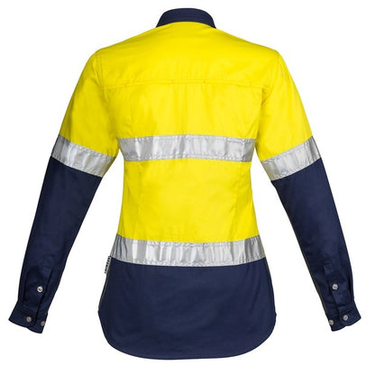 Syzmik ZWL123 Ladies HiVis Spliced Industrial L/S Shirt Hooped Tape