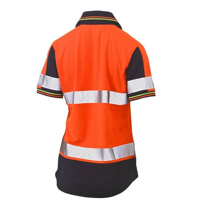 Bisley BKL1225T Womens Short Sleeve Taped 2-Tone HiVis V-Neck Polo