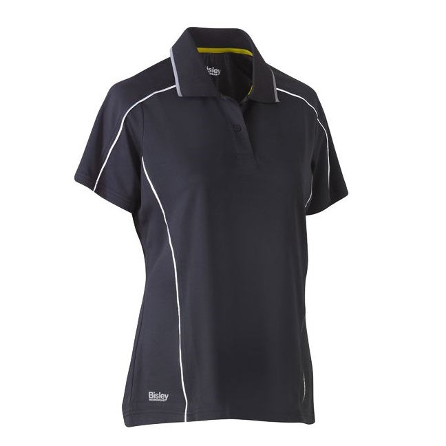 Bisley BKL1425 Ladies Work Cool Mesh Polo Shirt Navy colour -Front view