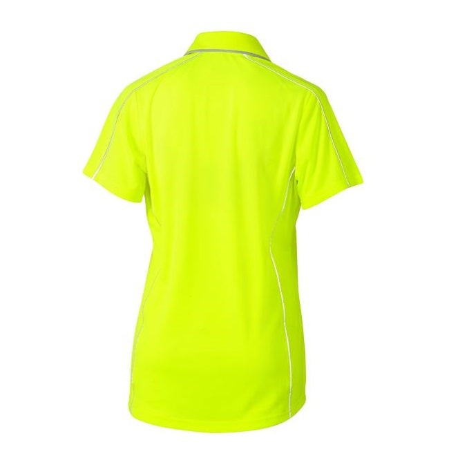 Bisley BKL1425 Womens Cool Mesh Polo Shirt Yellow colour - Back view