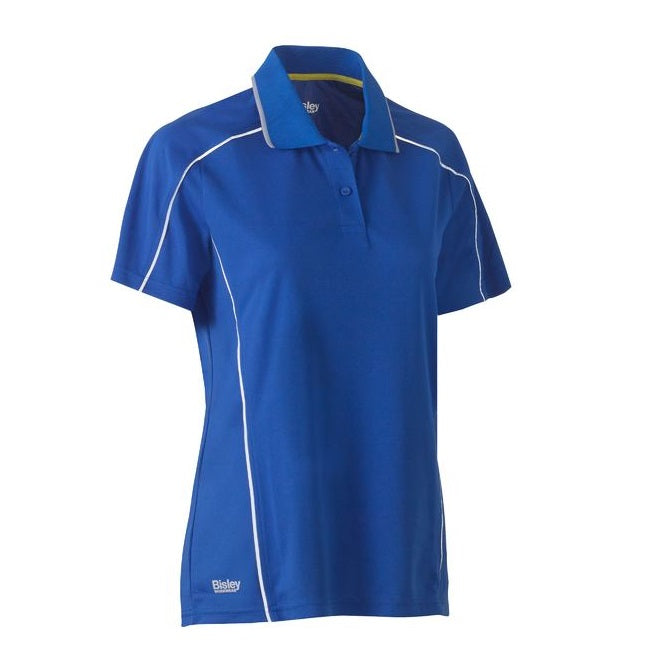 Bisley BKL1425 Ladies Work Cool Mesh Polo Shirt Blue colour -Front view
