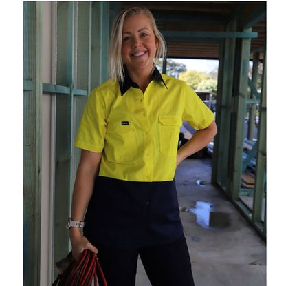 Bisley BL1895 Womens Cool Lightweight HiVis Drill Shirt